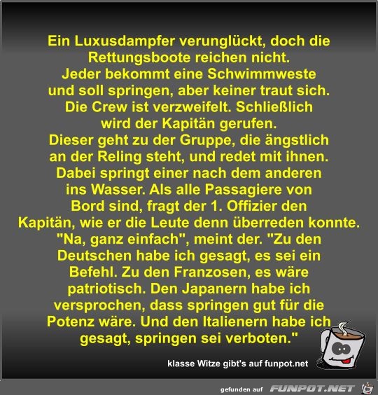 Ein Luxusdampfer verunglckt