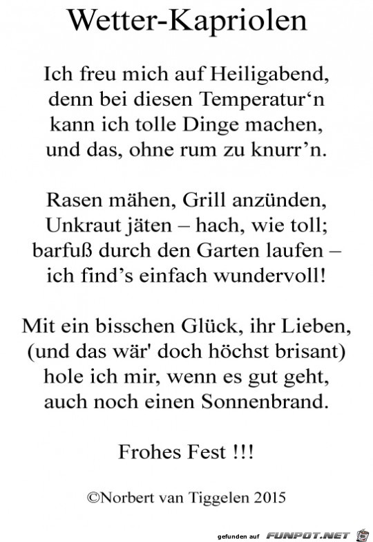 Das Wetter schlägt wieder Kapriolen Das Wetter schlägt wieder Kapriolen