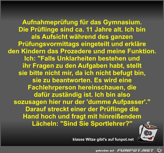 Aufnahmeprüfung für das Gymnasium Aufnahmeprüfung für das Gymnasium
