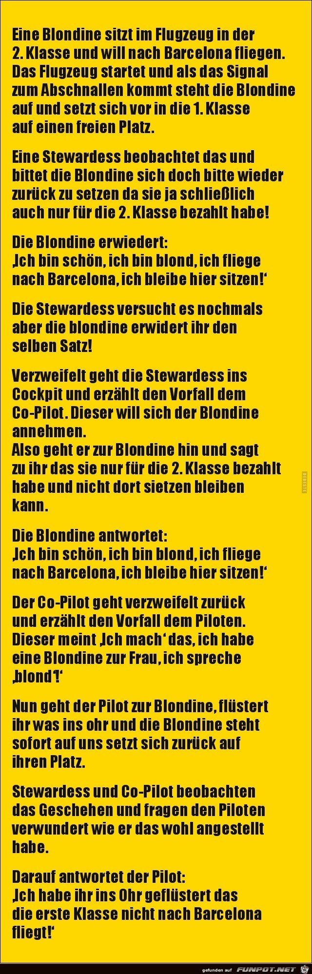 eine Blondine sitzt im Flugzeug......