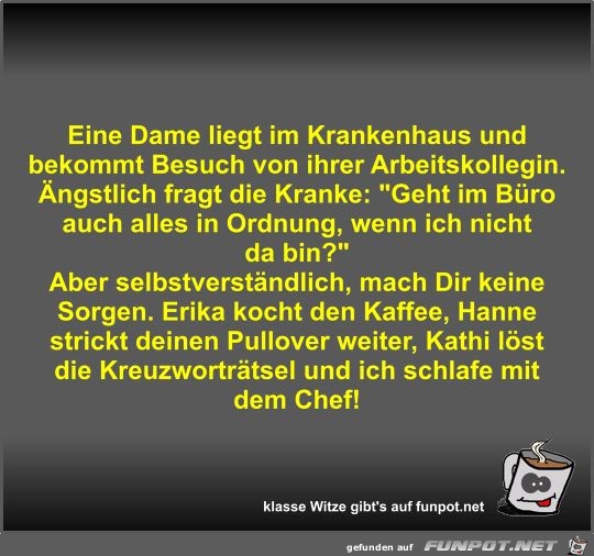 Eine Dame liegt im Krankenhaus und bekommt Besuch von ihrer Eine Dame liegt im Krankenhaus und bekommt Besuch von ihrer
