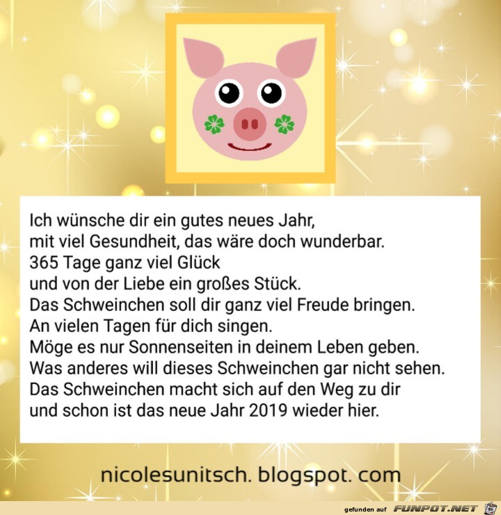 2019 Prosit Neujahr - Gedicht - Schweichen