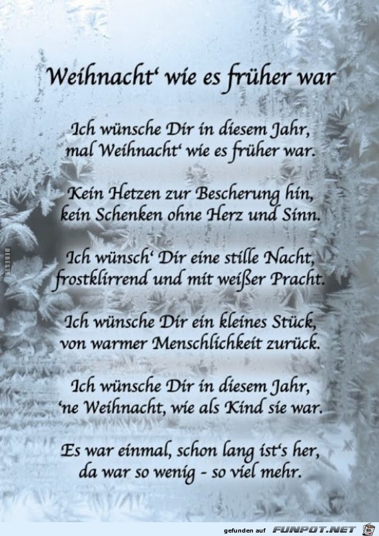 Weihnacht wie es früher war Weihnacht wie es früher war
