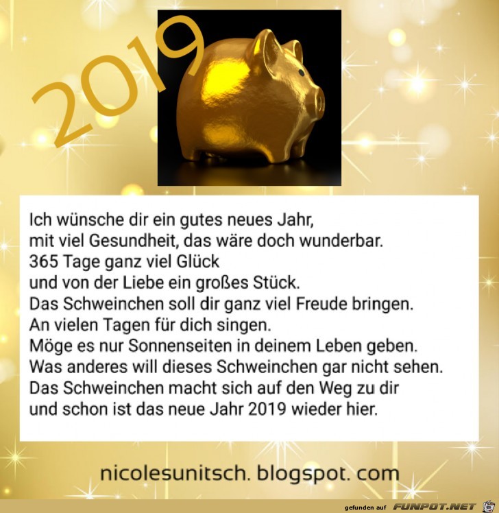 Prosit Neujahr 2019 - Gedicht von Nicole Sunitsch!
