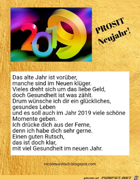 Gedicht zum neuen Jahr 2019!