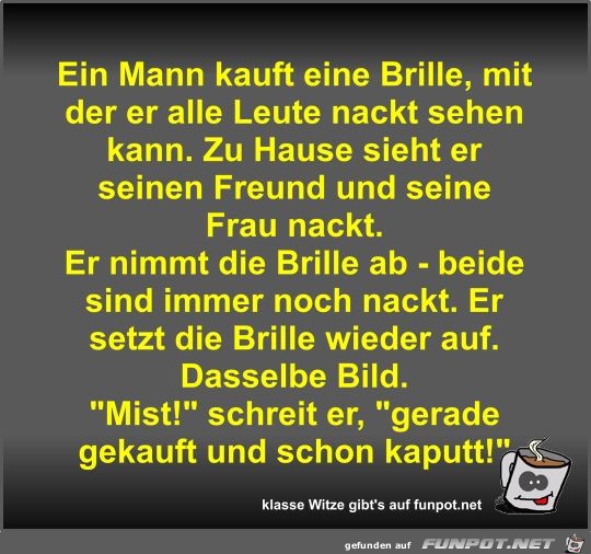 Ein Mann kauft eine Brille