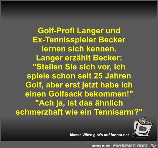 Golf-Profi Langer und Ex-Tennisspieler Becker lernen sich...