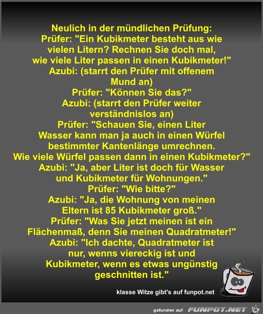 Neulich in der mündlichen Prüfung Neulich in der mündlichen Prüfung