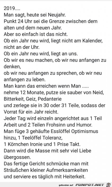 Rezept für ein gutes neues Jahr Rezept für ein gutes neues Jahr