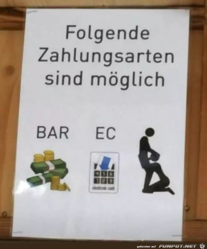Zahlungsarten Zahlungsarten
