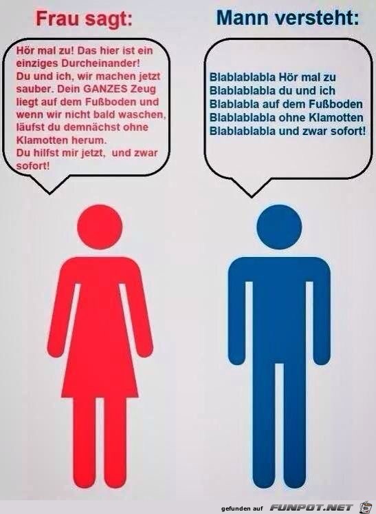 frau sagt- Mann versteht frau sagt- Mann versteht