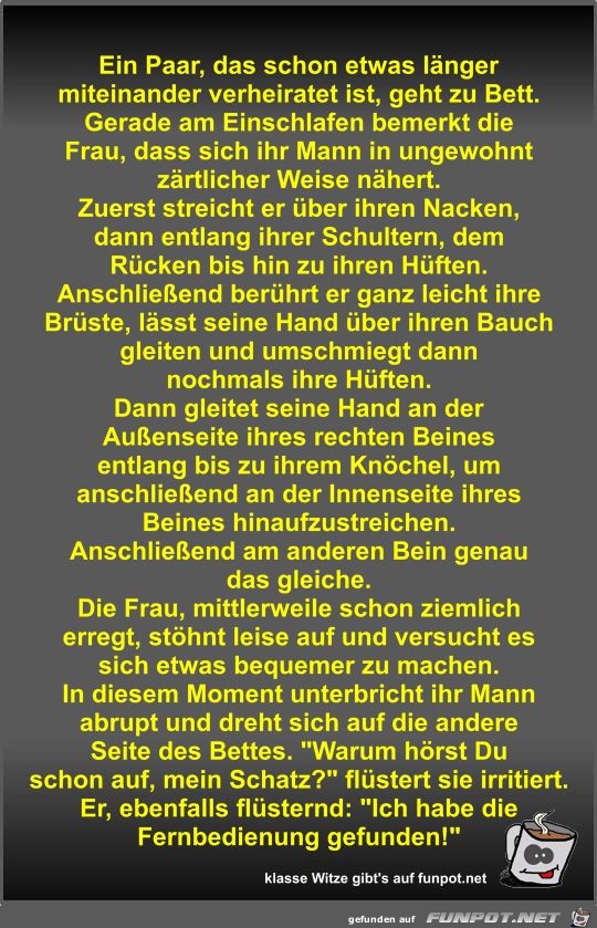 Ein Paar, das schon etwas länger miteinander verheiratet... Ein Paar, das schon etwas länger miteinander verheiratet...