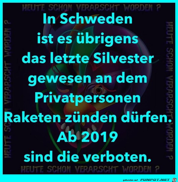 Das letzte mal an Silvester in Schweden Das letzte mal an Silvester in Schweden