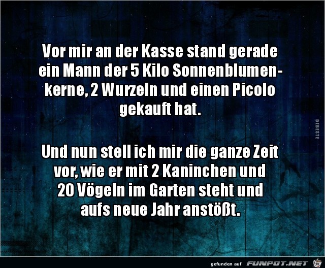 vor mir an der Kasse......