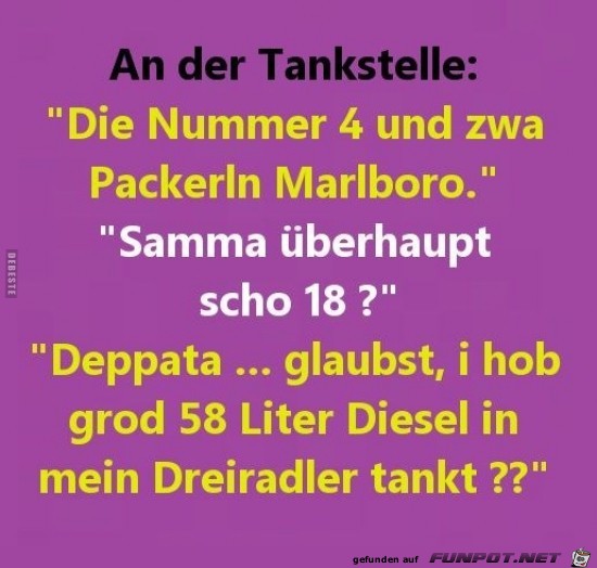 an de Tankstelle.....