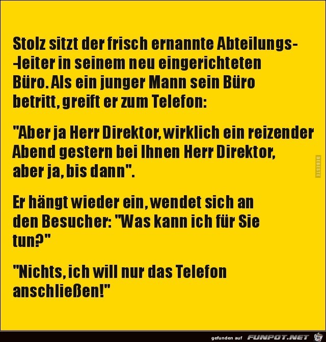 der frischernannte Abteilungsleiter........ der frischernannte Abteilungsleiter........