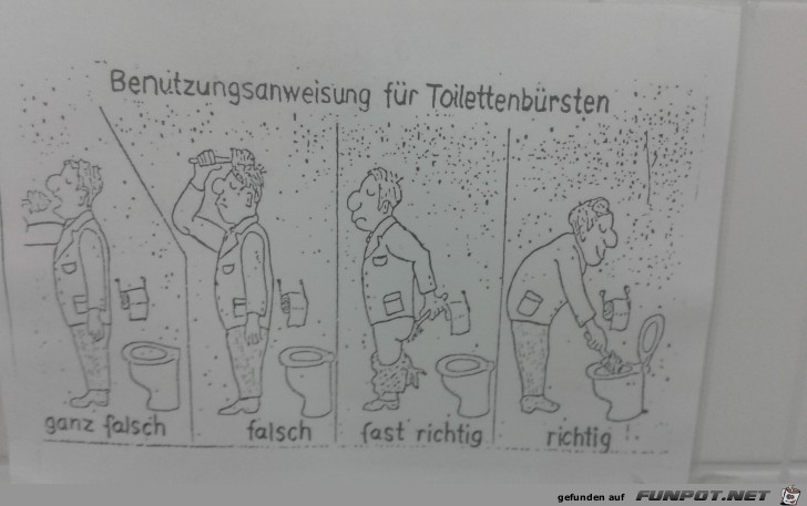 richtige Benutzung der Toilettenbrste