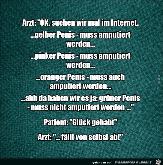 beim Arzt: ok, suchen wir mal im Internet......