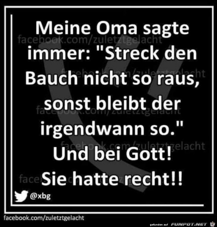 Streck den Bauch nicht so raus