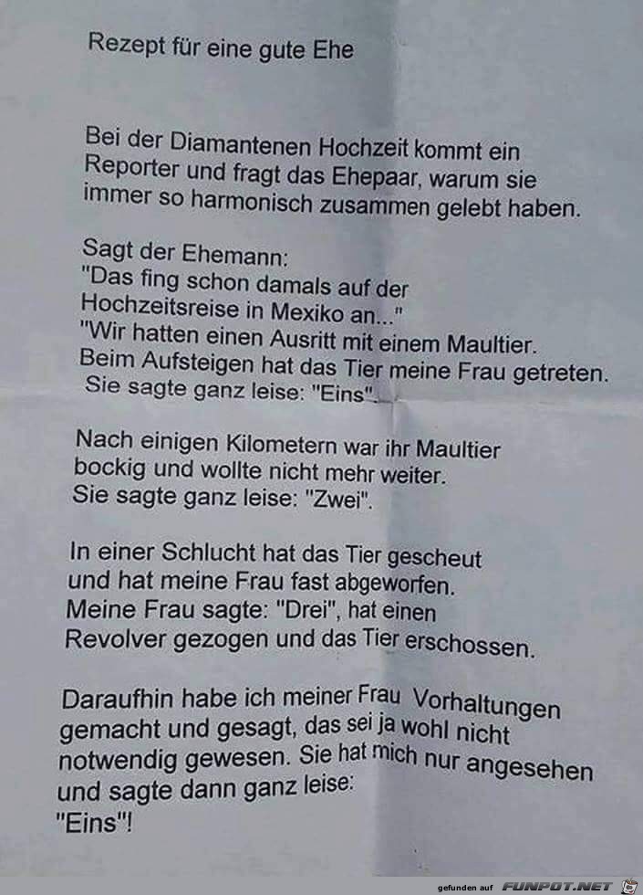 Rezept für eine gute Ehe Rezept für eine gute Ehe