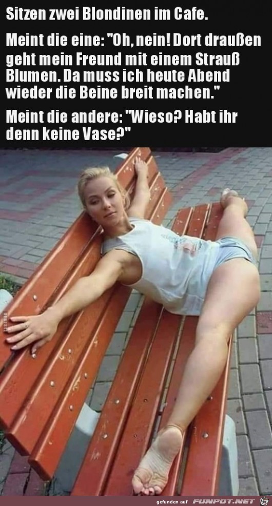 sitzen zwei Blondinen im Cafe.....