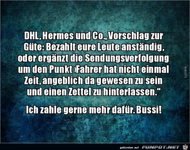 DHL, Hermes und Co.......