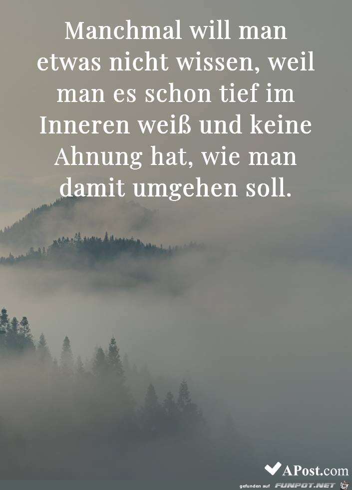 Manchmalwill man nichts wissen Manchmalwill man nichts wissen