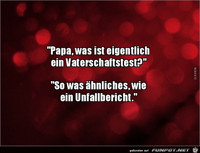 Papa, was ist ein Vaterschafttest?......