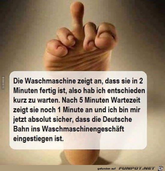 die Waschmaschine zeigt an,.........