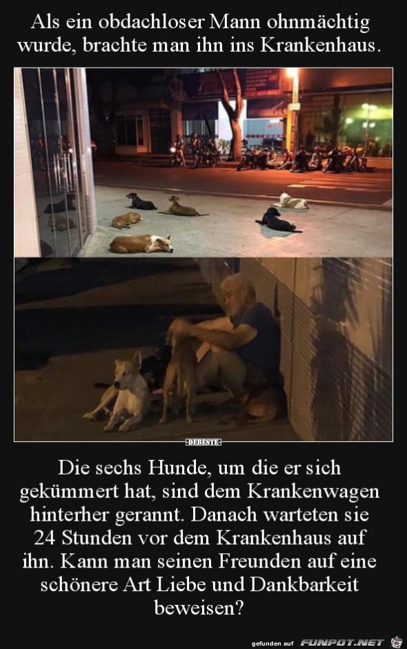 als ein obdachloser Mann ohnmchtig wurde,......