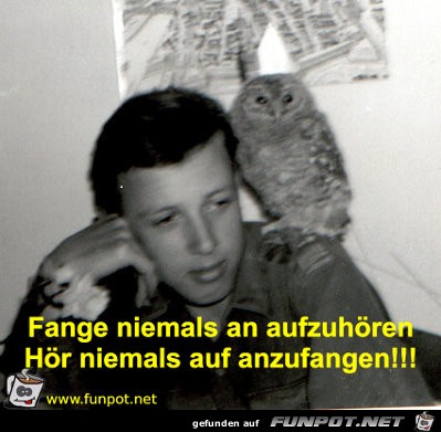 Fange niemals an aufzuhören Fange niemals an aufzuhören