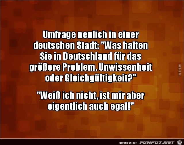 Umfrage in einer grossen Stadt....... Umfrage in einer grossen Stadt.......