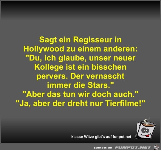 Sagt ein Regisseur in Hollywood zu einem anderen