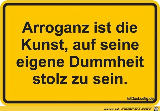 Arroganz ist die Kunst