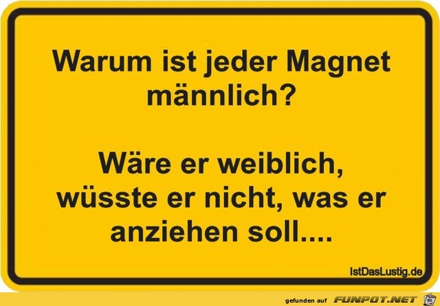 warum ist jeder Magnet maennlich