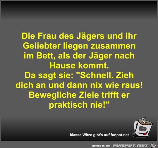 Die Frau des Jgers und ihr Geliebter liegen zusammen im...