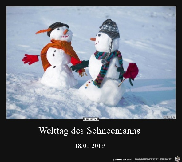 Welttag des Schneemanns 18. 1. 2019 Welttag des Schneemanns 18. 1. 2019
