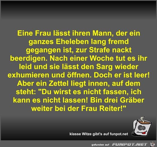 Eine Frau lsst ihren Mann