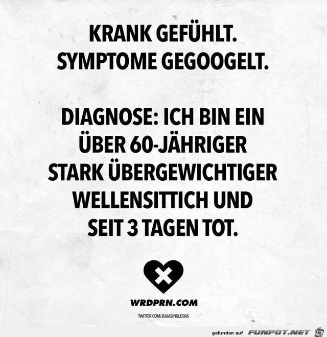krank gefuehlt krank gefuehlt