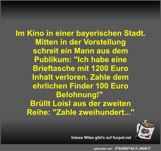 Im Kino in einer bayerischen Stadt Im Kino in einer bayerischen Stadt