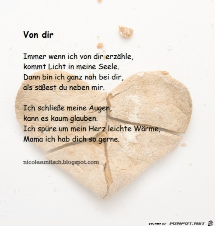 Von dir - Trauergedicht von Nicole Sunitsch