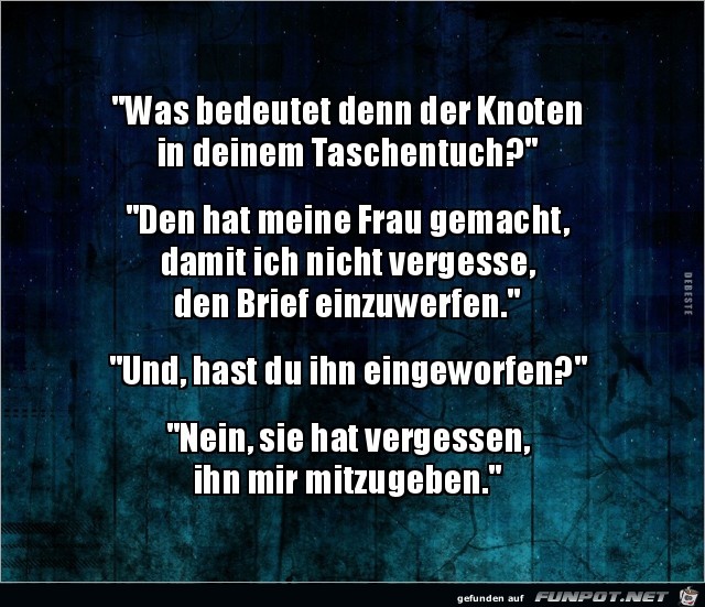 was bedeutet denn der Knoten ?...... was bedeutet denn der Knoten ?......
