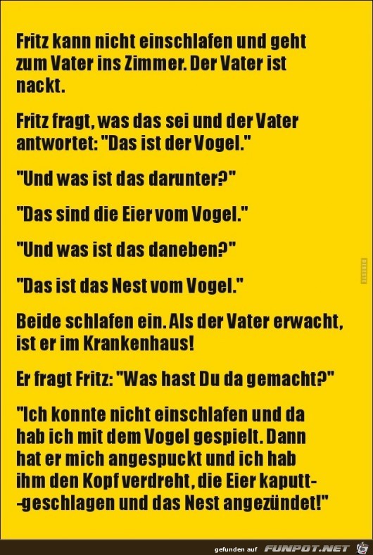 Fritz kann nicht einschlafen,.........