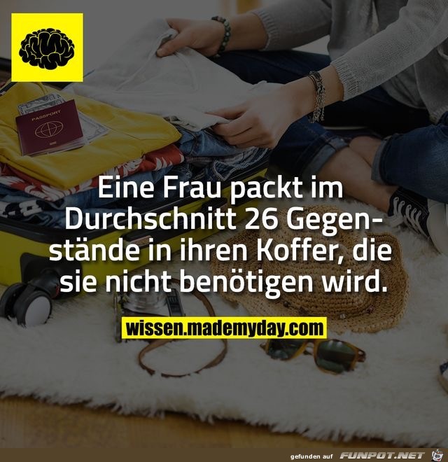 eine frau packt im durchschnitt