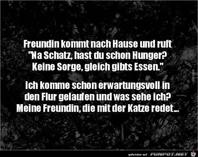 Freundin kommt nach Hause und ruft:...... Freundin kommt nach Hause und ruft:......