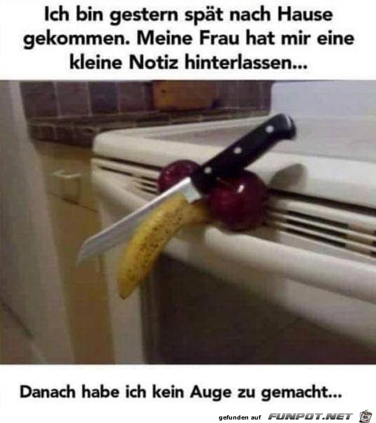 Nachricht meiner Frau