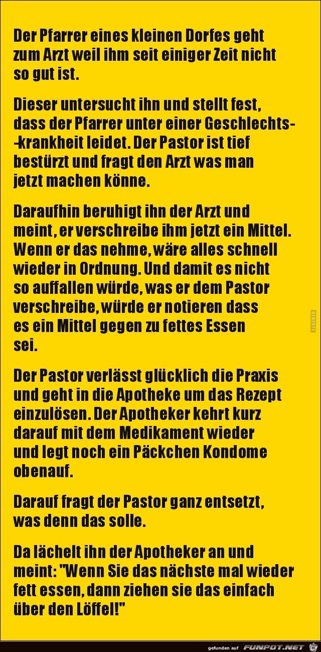 der Pfarrer geht zum Arzt......