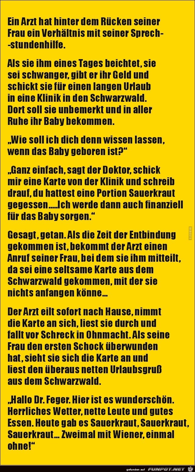 ein Arzt hat ein Verhältnis mit der Sprechstundenhlfe..... ein Arzt hat ein Verhältnis mit der Sprechstundenhlfe.....