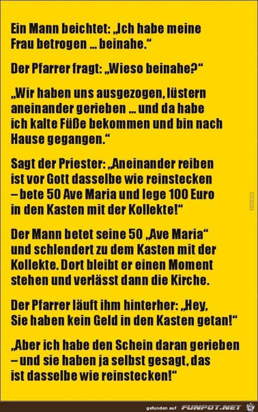 ein Mann beichtet: ich habe meine Frau betrogen....