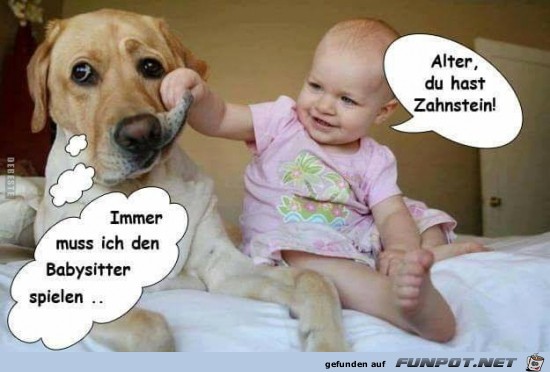 immer muss ich den Babysitter spielen;......